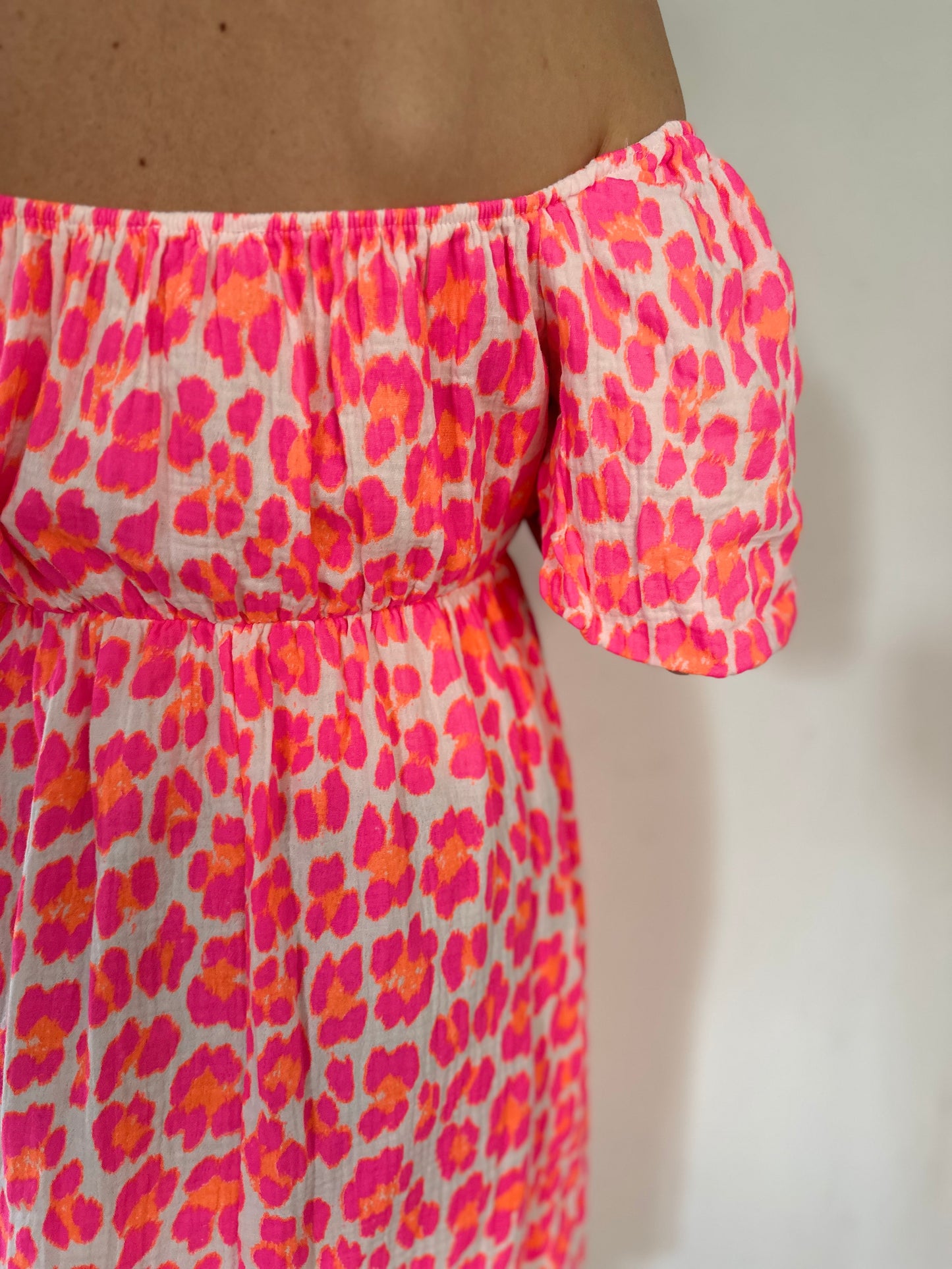 Off-Shoulderkleid Pink Leo