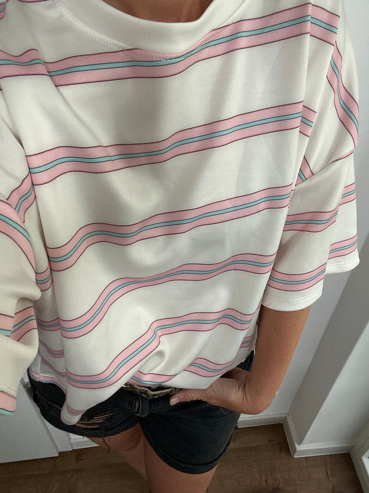 Gestreiftes Oversize-Shirt - 4 Farben