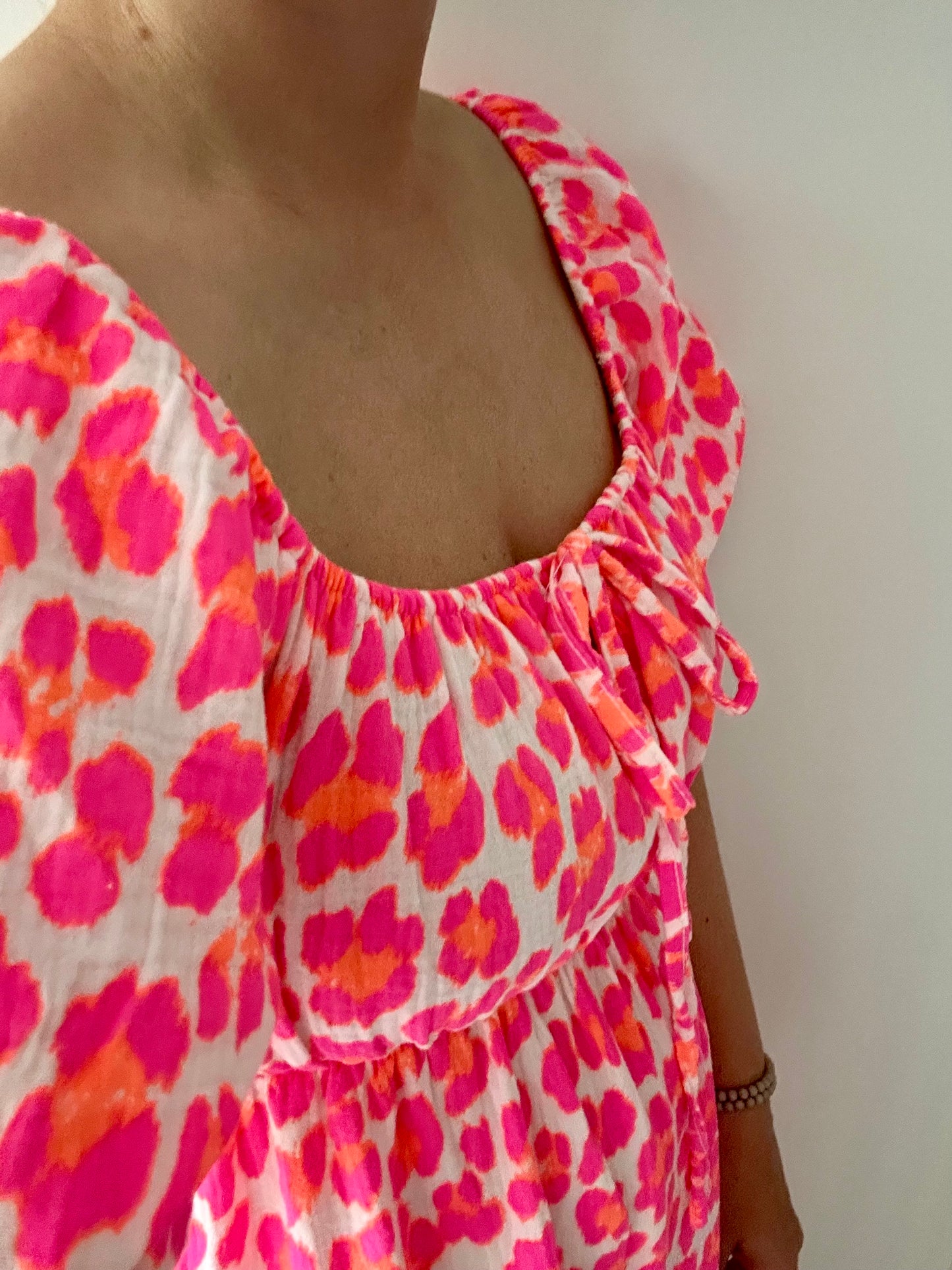 Off-Shoulderkleid Pink Leo