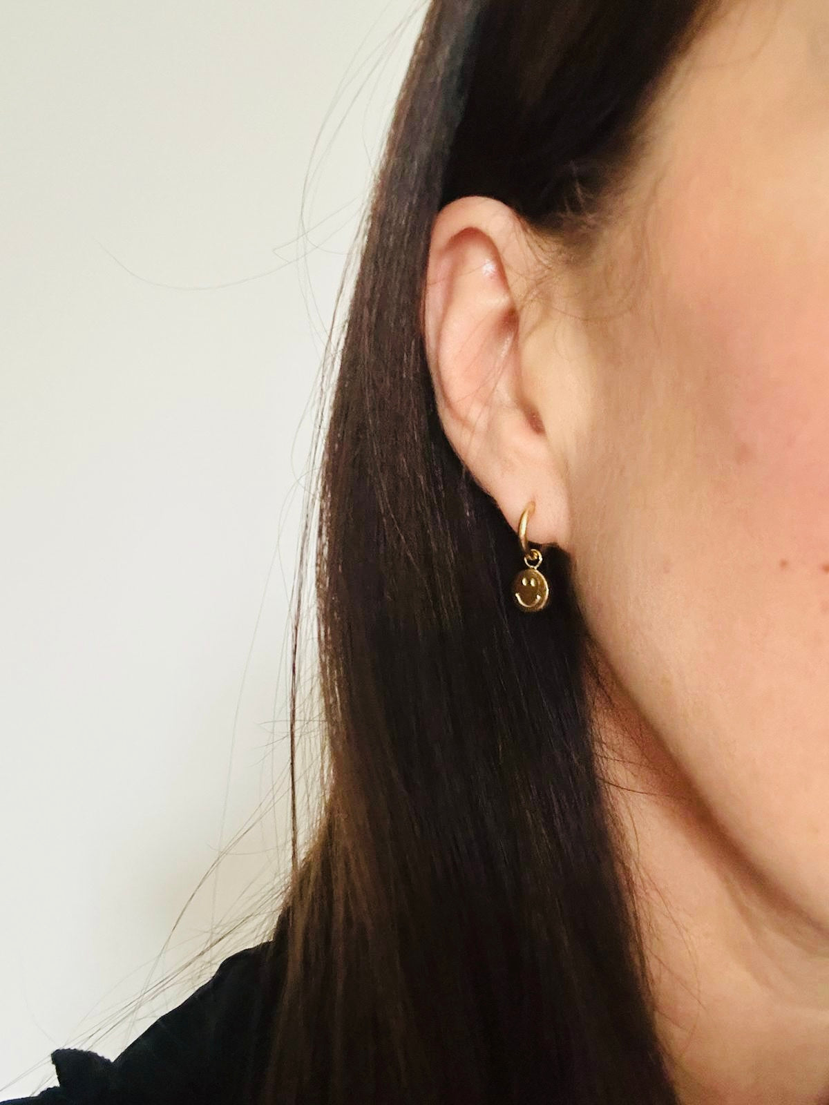 Smiley Ohrringe - gold & silber