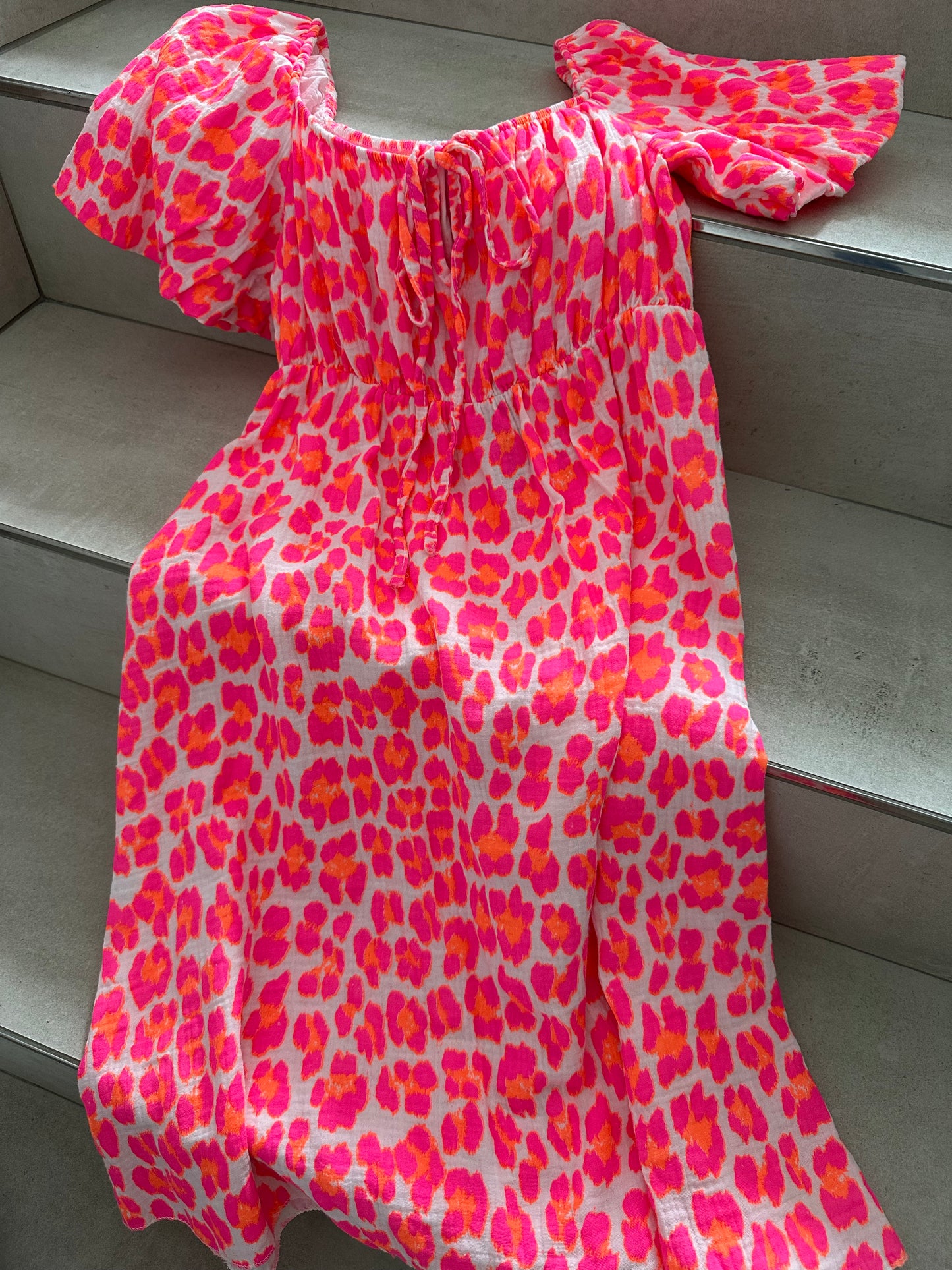 Off-Shoulderkleid Pink Leo