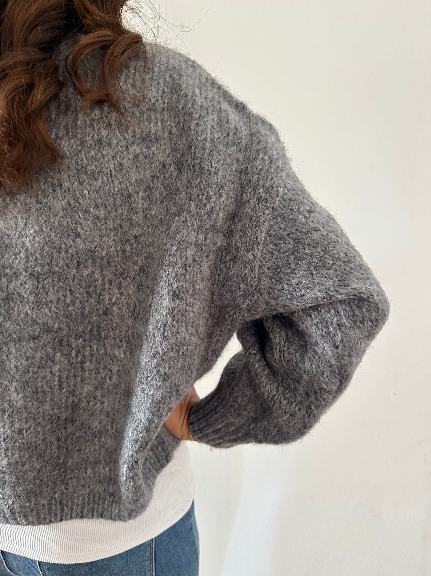 Flauschiger Stehkragen Pullover