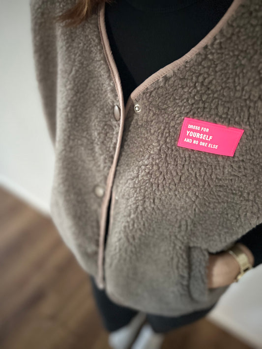 Teddyweste Neonpatch