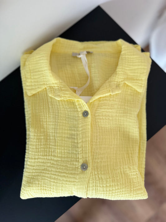 Musselinbluse Onesize Gelb