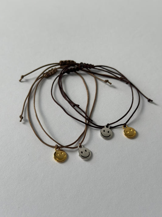 Smilie Armband - silber&gold