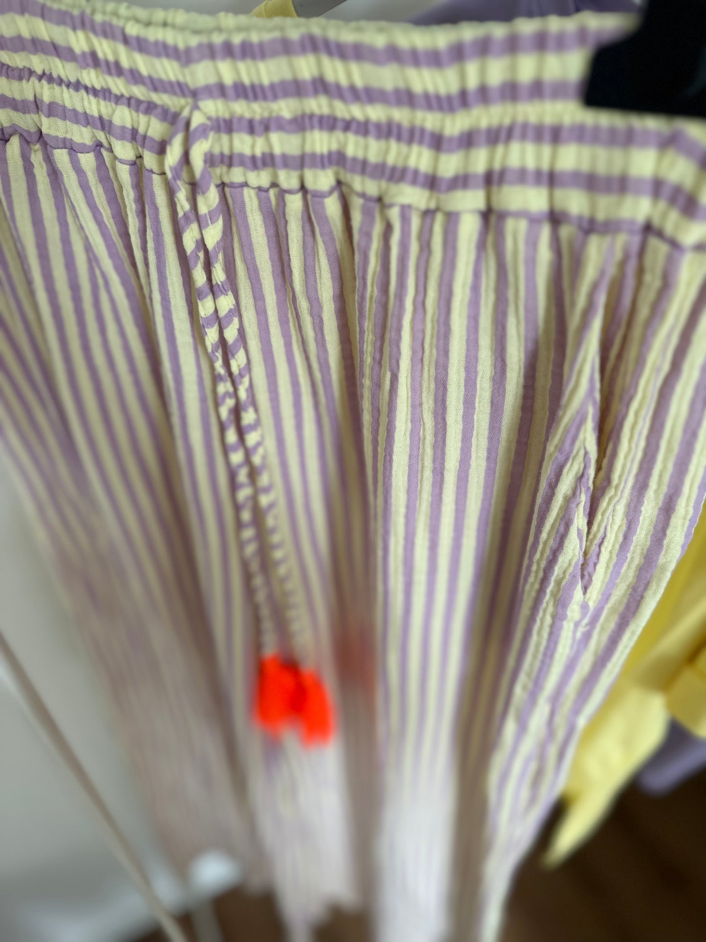 Lange Musslinhose Stripes