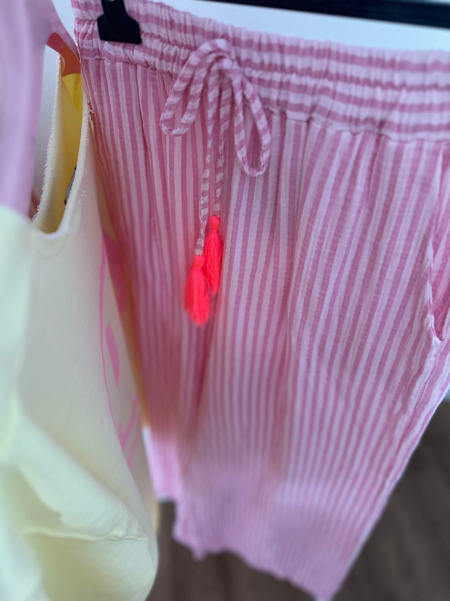 Lange Musslinhose Stripes