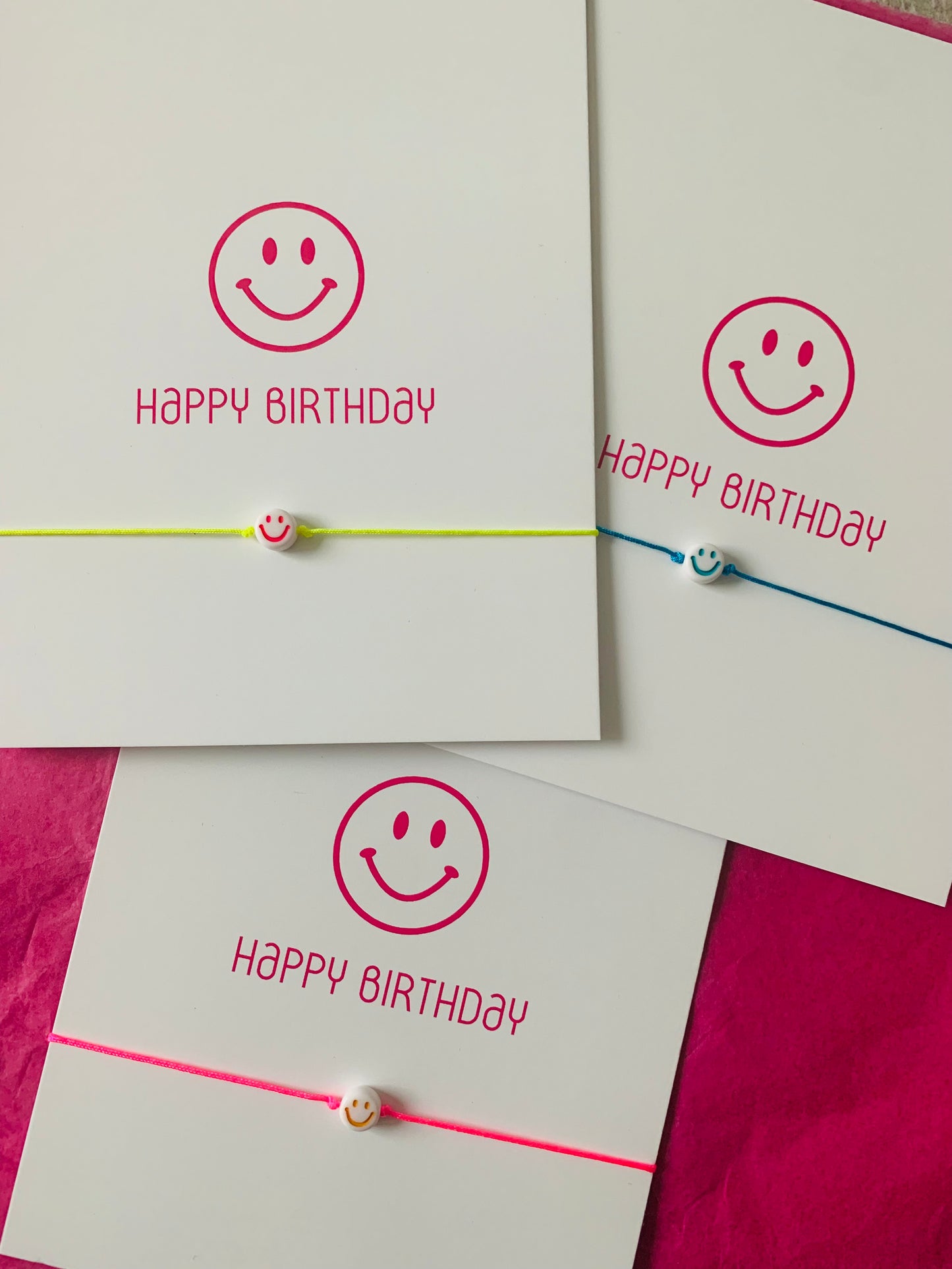 Happy Birthday Karte + Smiliearmband