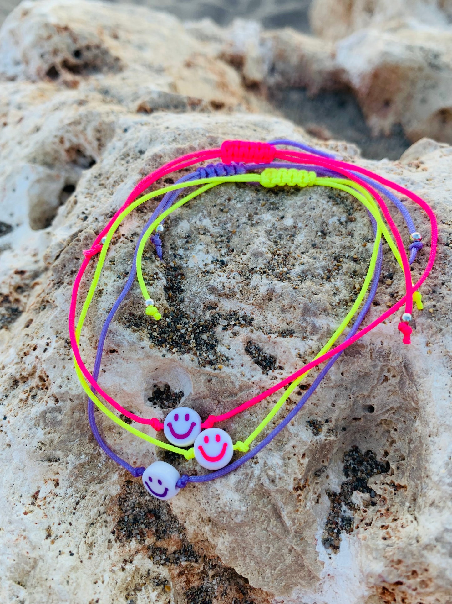 Smileyarmband Makramee - versch. Versionen