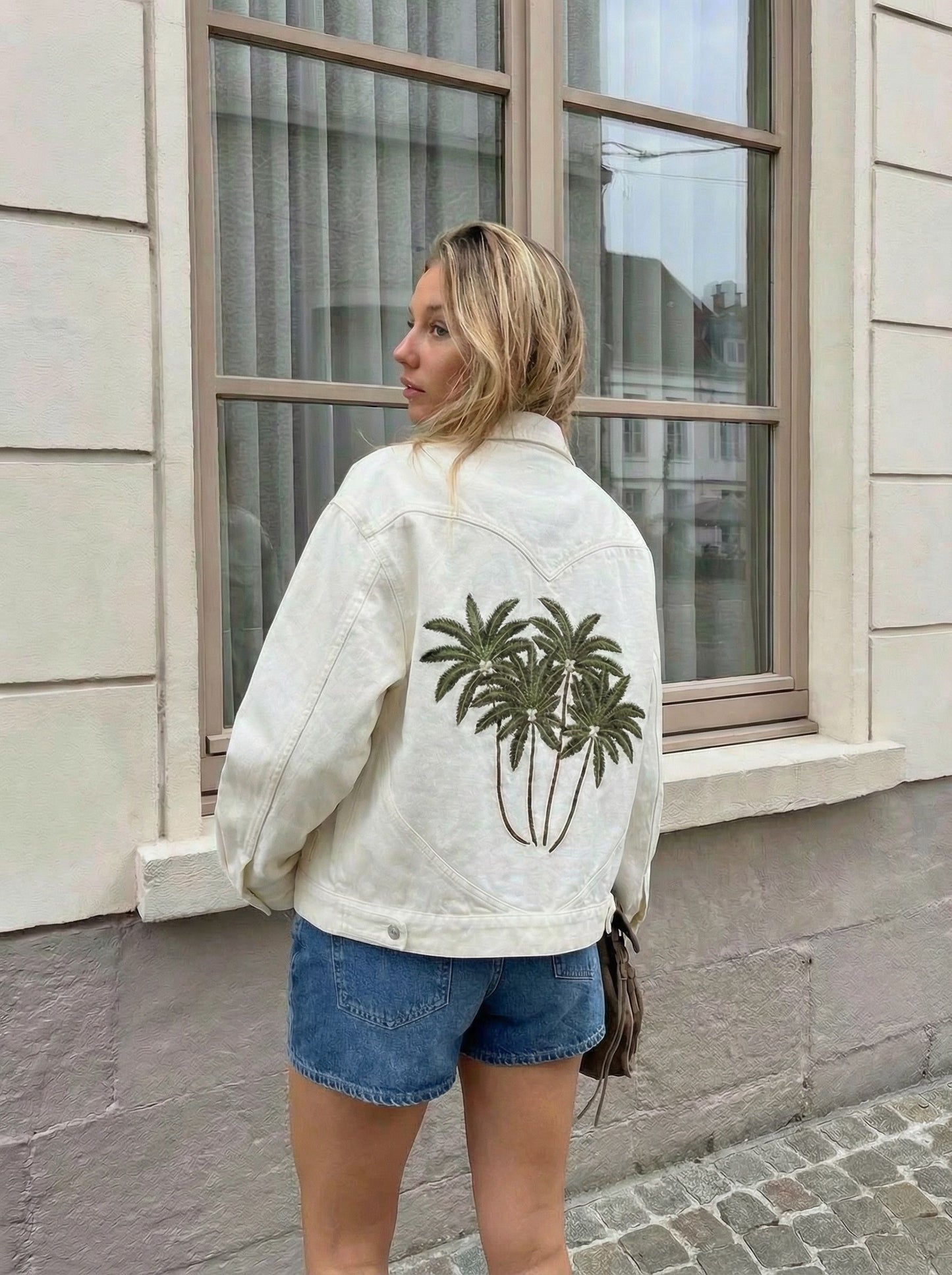 Jeansjacke - Palm White