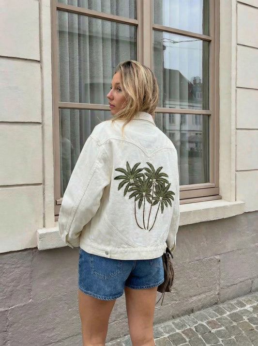 Jeansjacke - Palm White